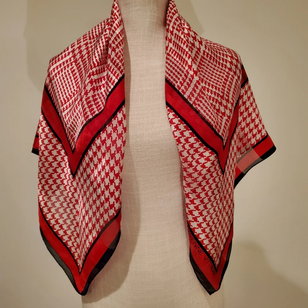 Bundle 2 Items/30% Discount! Adrienne Vittadini Red/White/Blue Silk Scarf